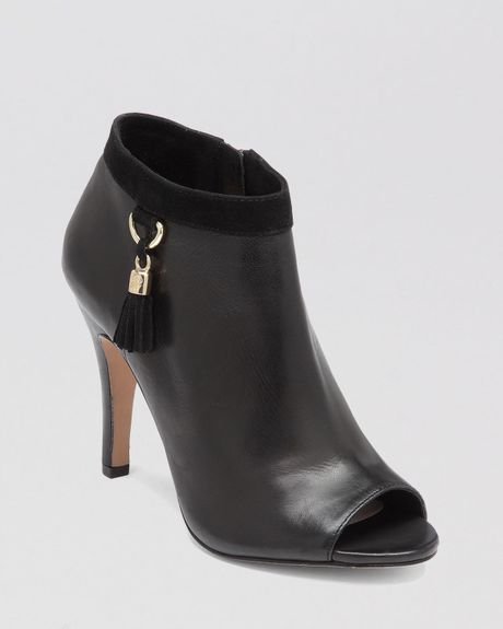 Vince Camuto Open Toe Booties Kevia High Heel in Black | Lyst