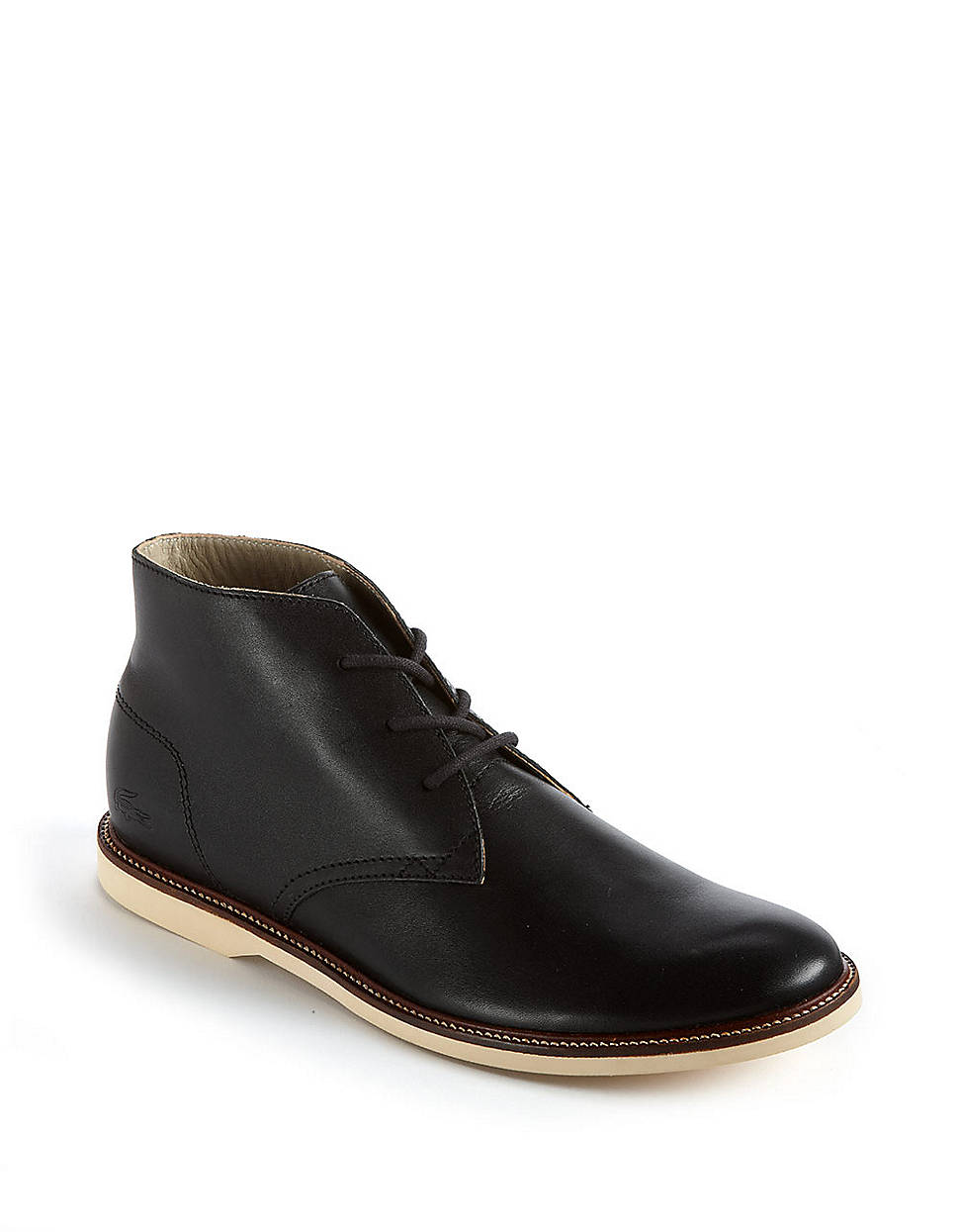Lacoste Sherbrooke Leather Chukka Boots in Black for Men | Lyst