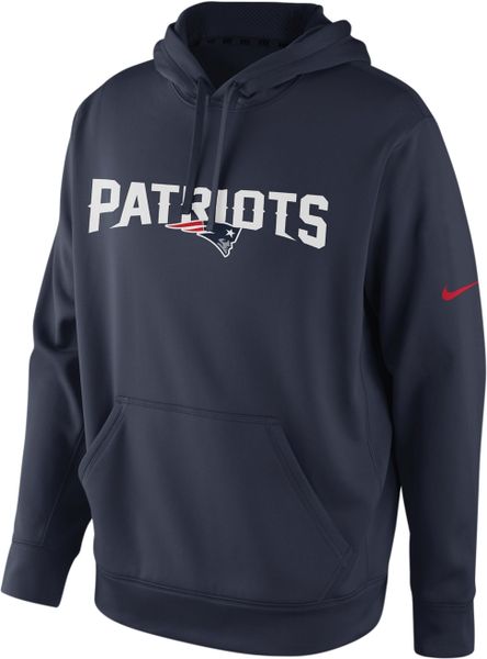 Nike New England Patriots Therma Fit Hoodie in Blue for Men (College ...