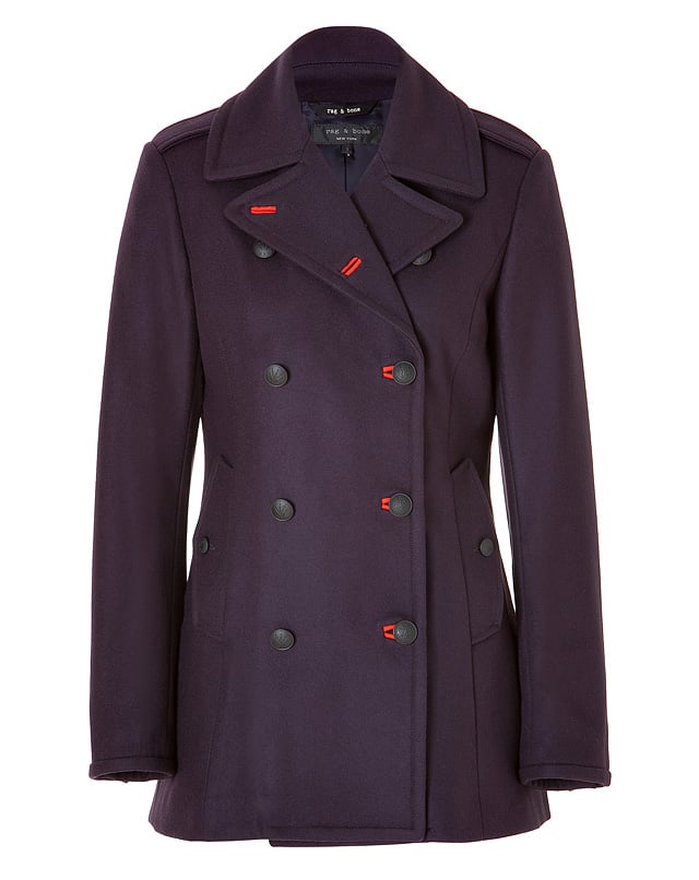 Lyst Rag And Bone Wool Battle Pea Coat In Eggplant In Purple For Men