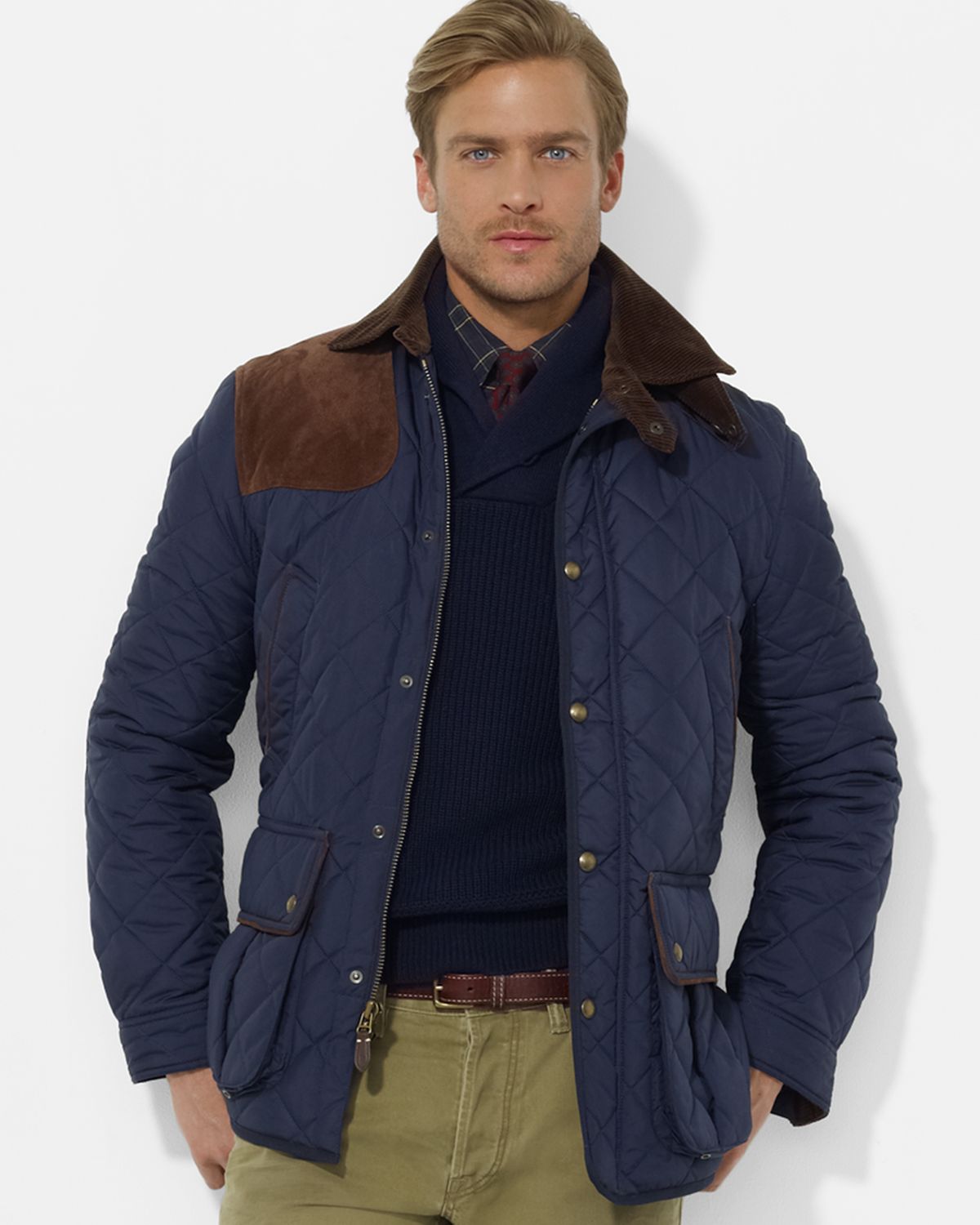 Ralph lauren Polo Brooks Quilted Car Coat in Blue for Men | Lyst