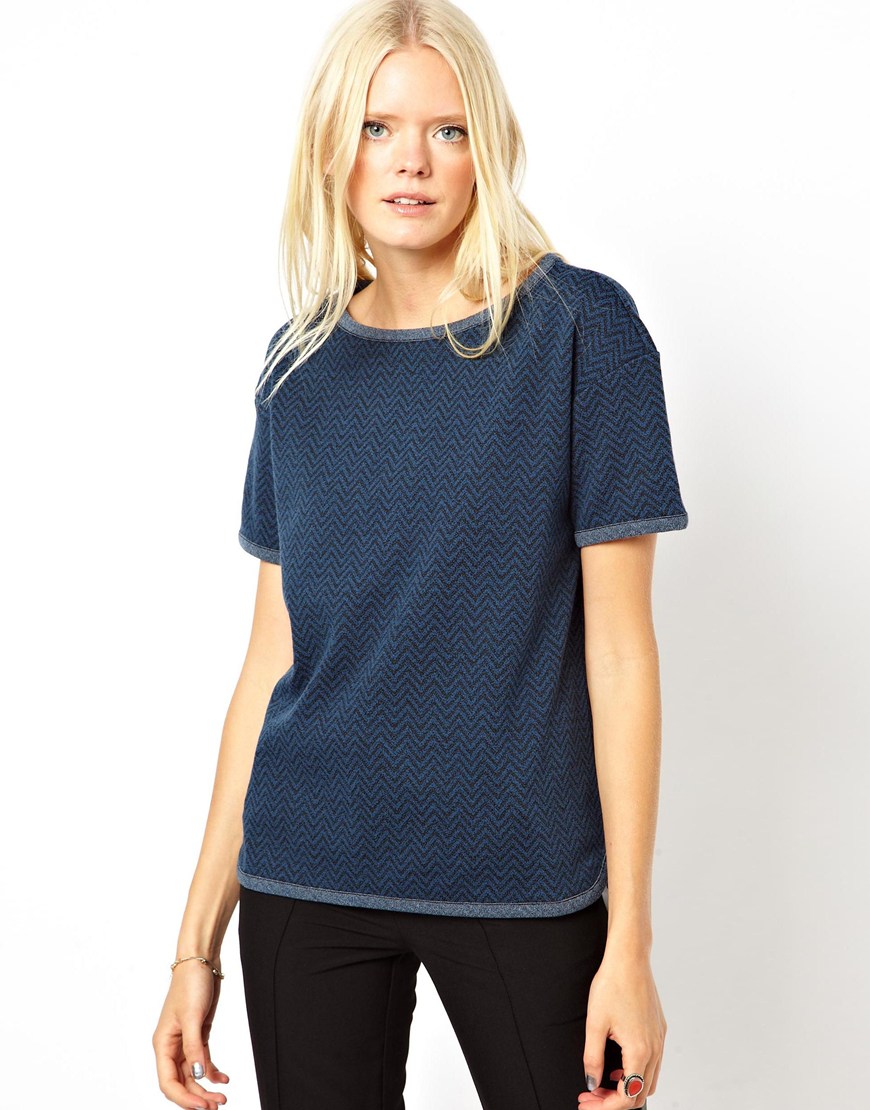 See By Chlo 233 See By Top In Herringbone Jersey In see by chlo 233 see by top in herringbone jersey in