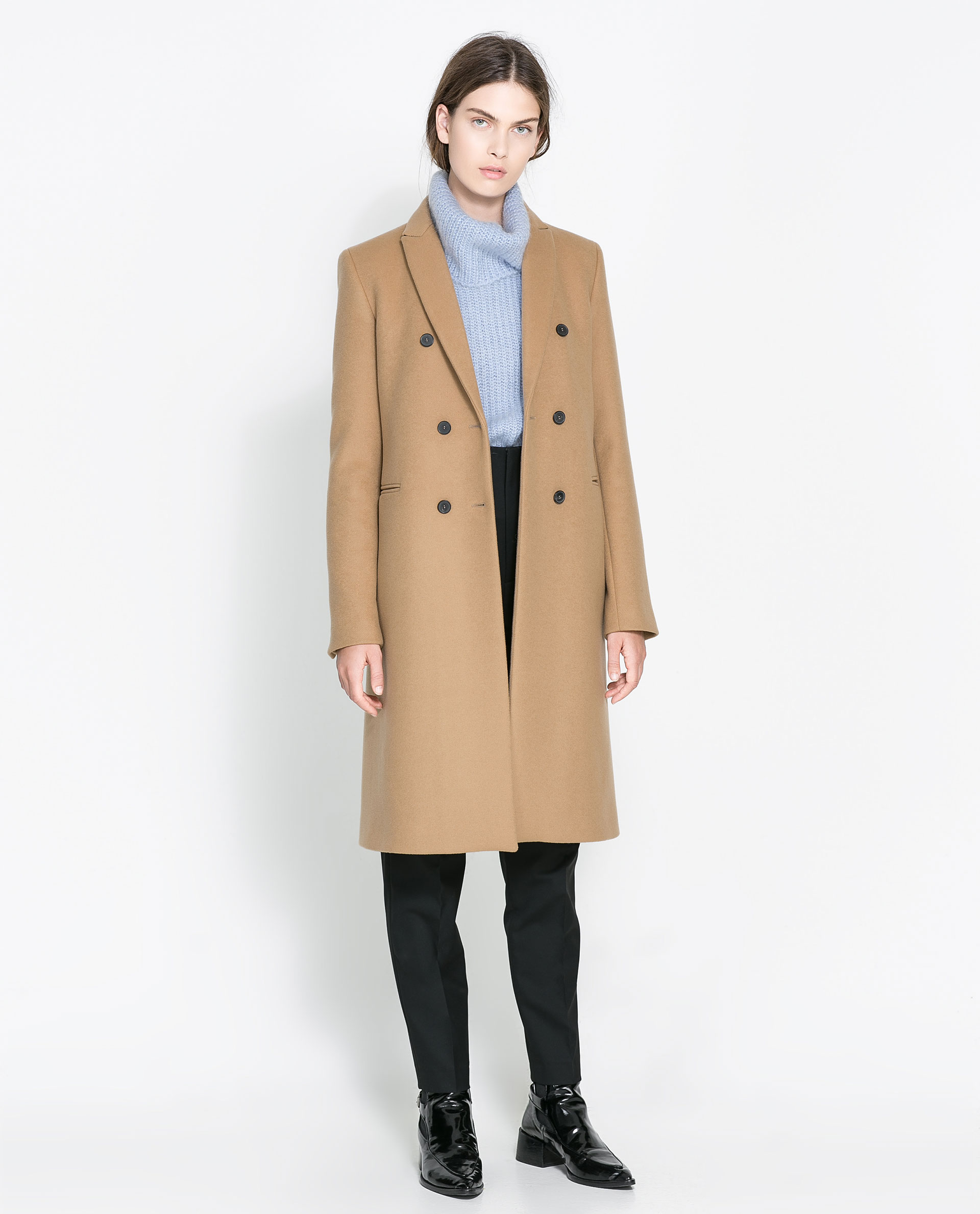 brown double faced jacket zara