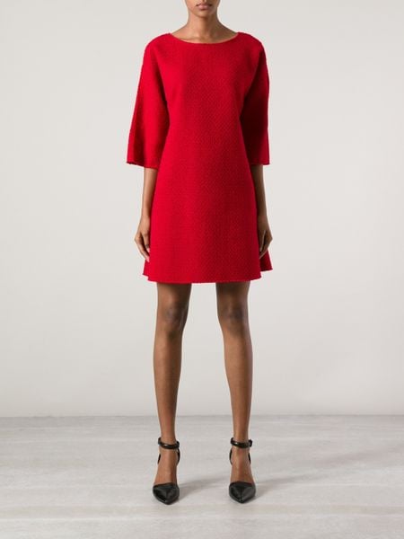 Dolce & Gabbana Dolce Gabbana Boat Neck Dress in Red | Lyst