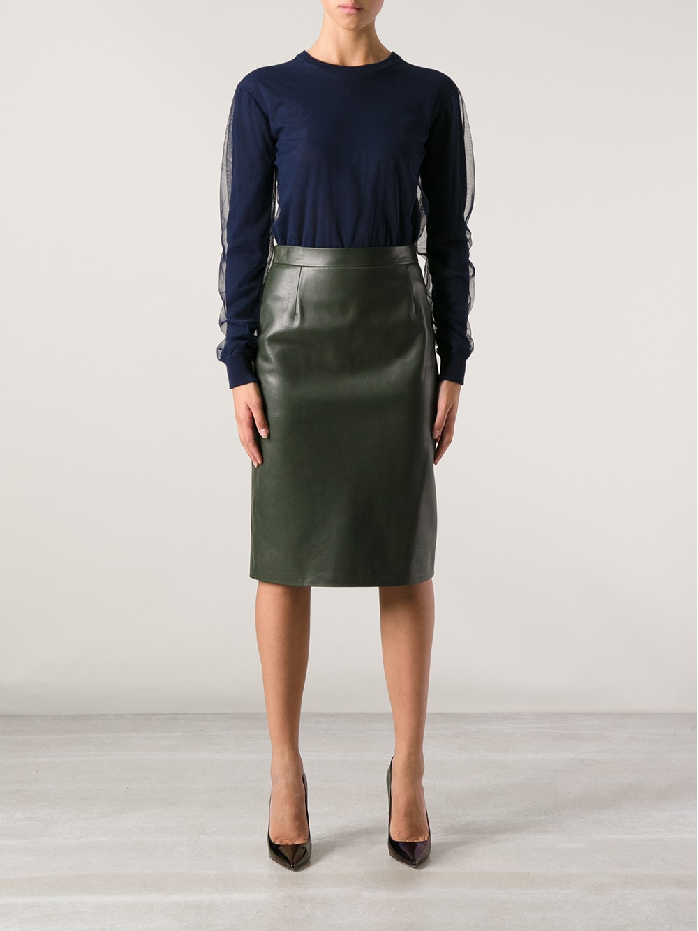 Green Leather Skirt 47