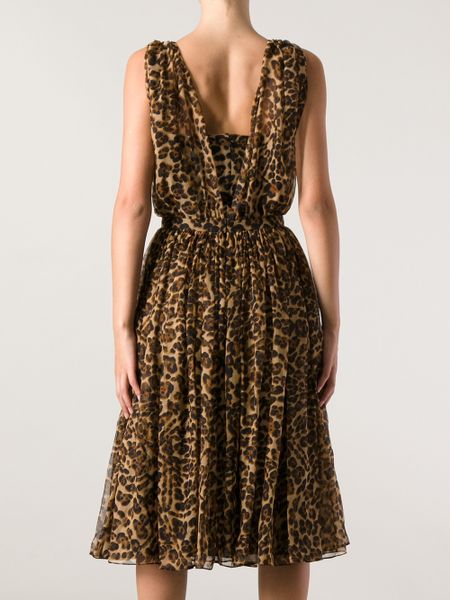 Gucci Gucci Leopard Print Silk Dress in Beige (yellow & orange) | Lyst