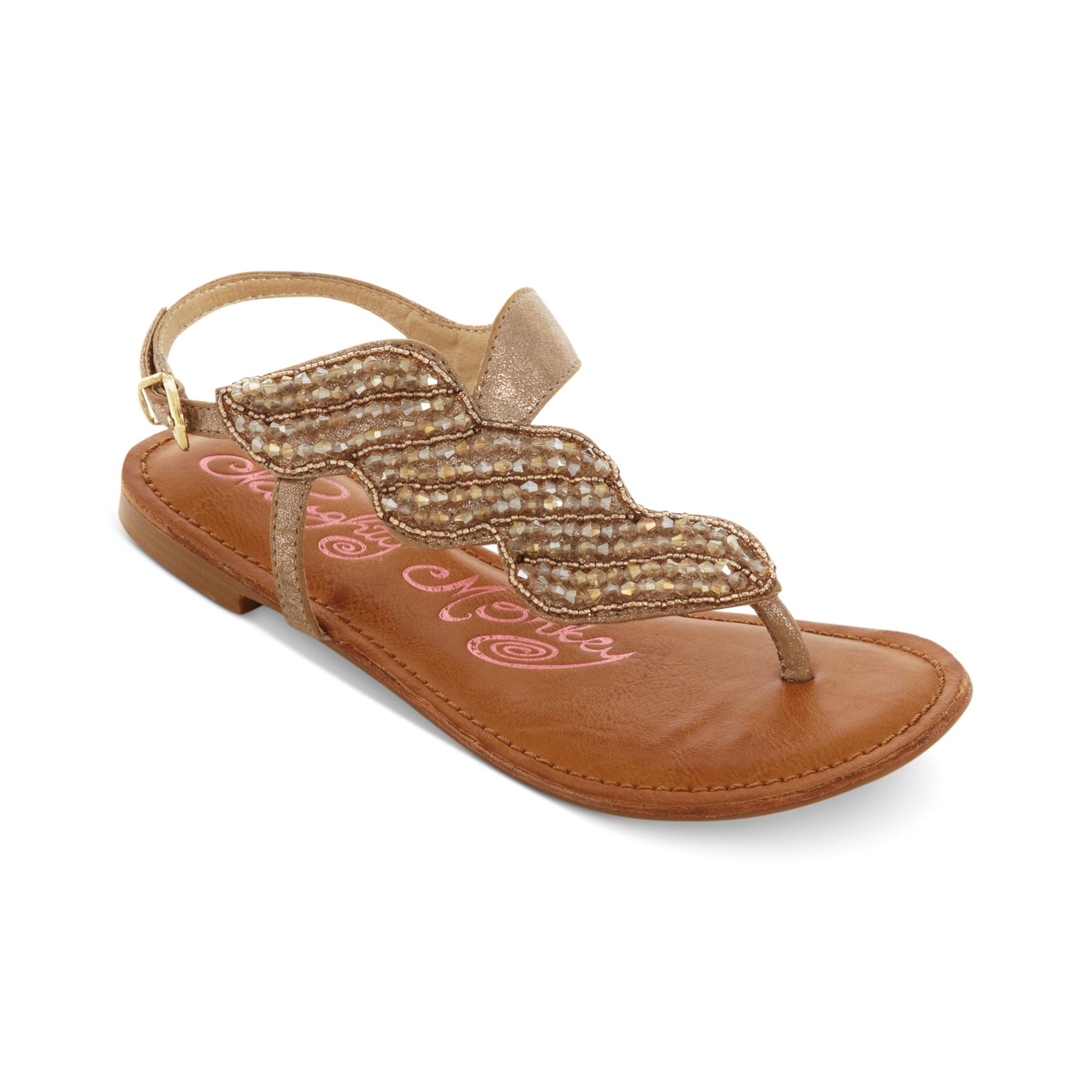 Naughty Monkey Illusion A Symetrical Flat Sandals in Gold (Champagne ...