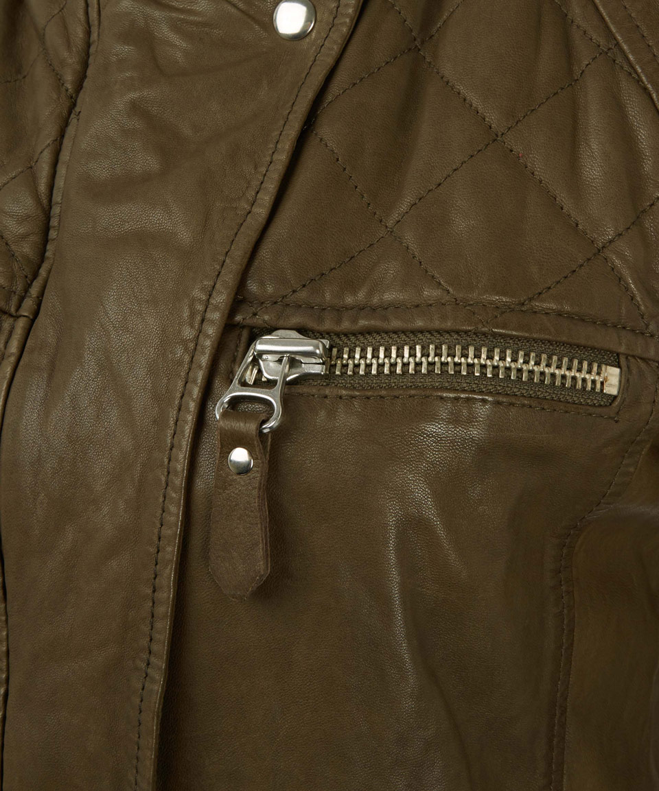 Étoile Isabel Marant Khaki Kady Leather Jacket In Green Lyst Gallery