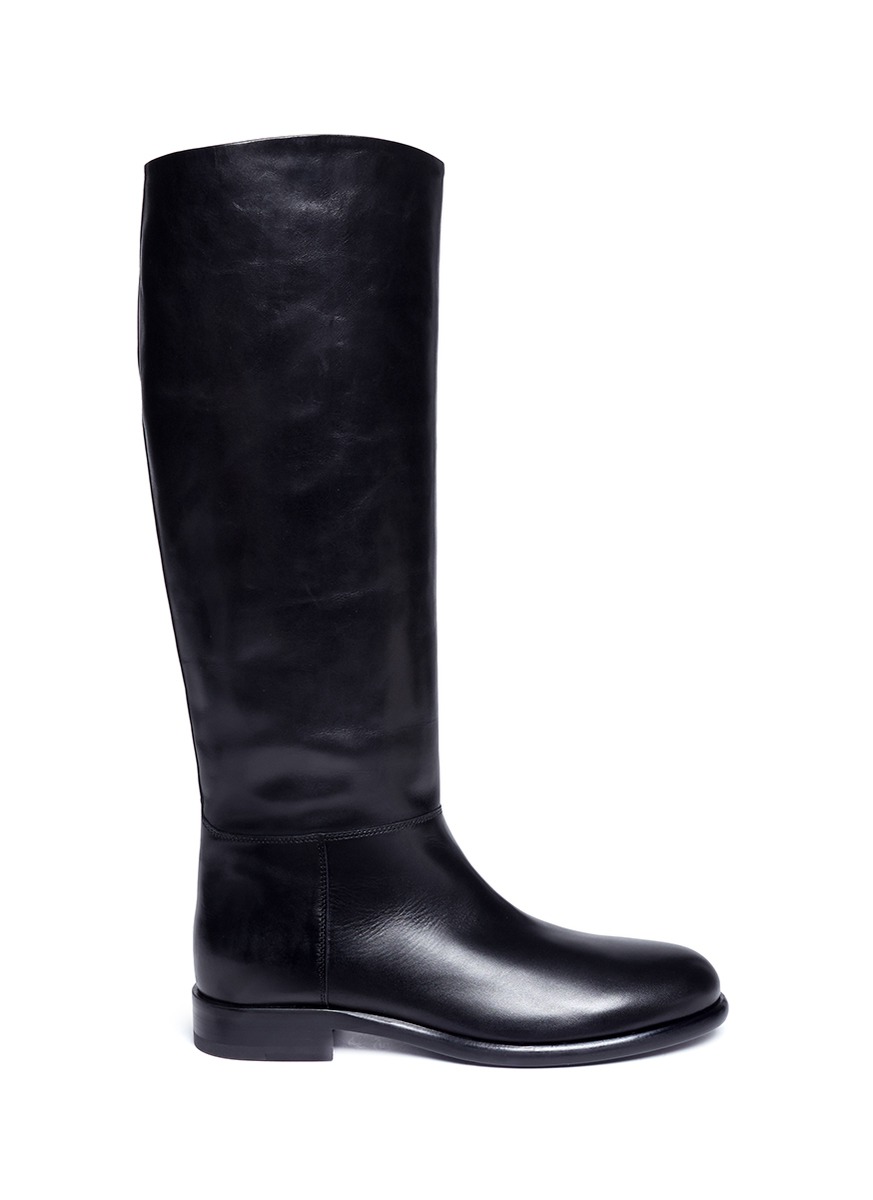 Lyst - Marni Flat Riding Boots in Black