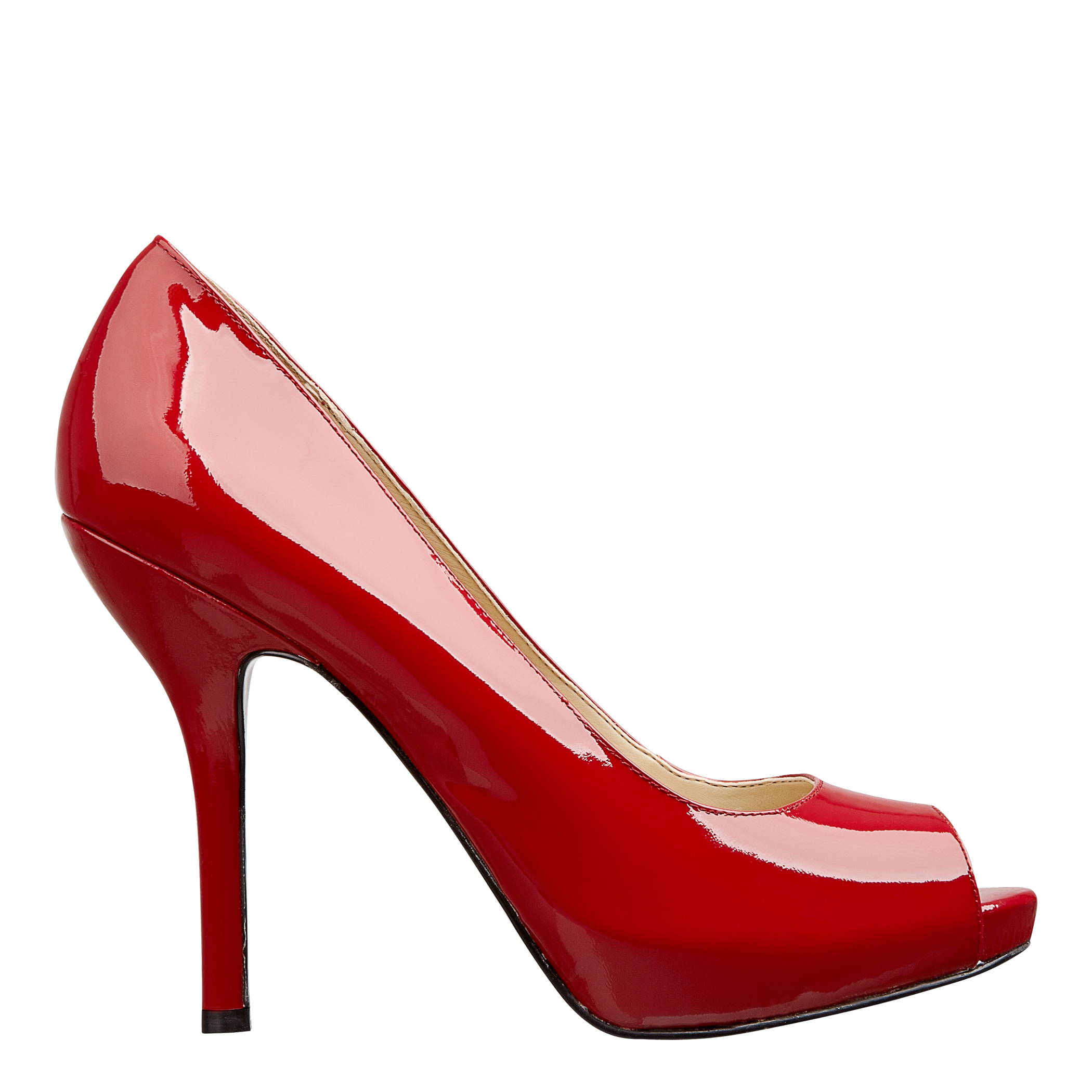 Nine West Flute Peep Toe Pump in Red (RED PATENT LEATHER) | Lyst