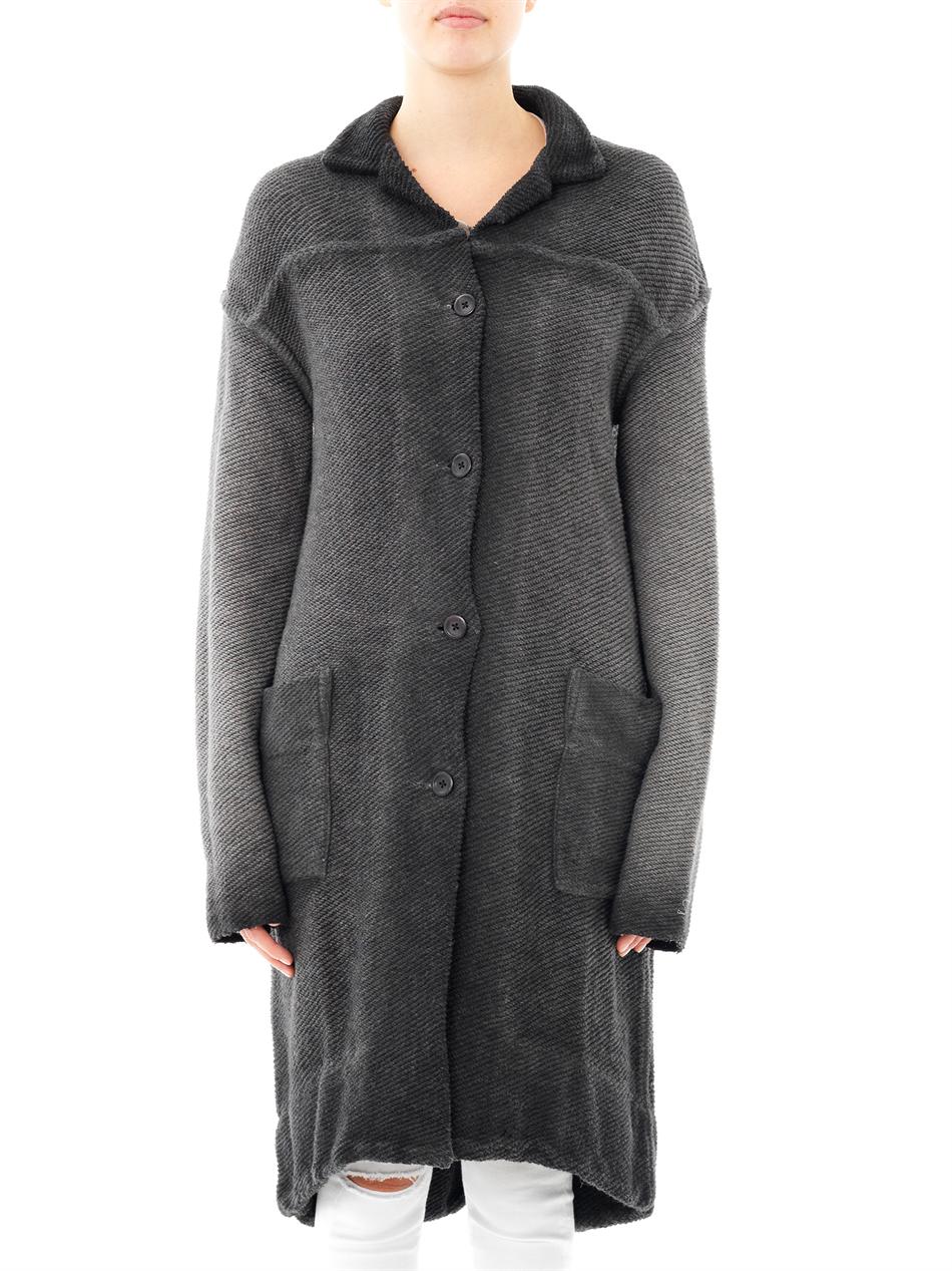 Lyst - Raquel Allegra French Terry Cotton Coat in Gray