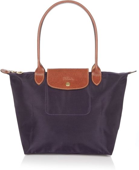 Longchamp Le Pliage Medium Shoulder Tote in Purple (Bilberry) | Lyst