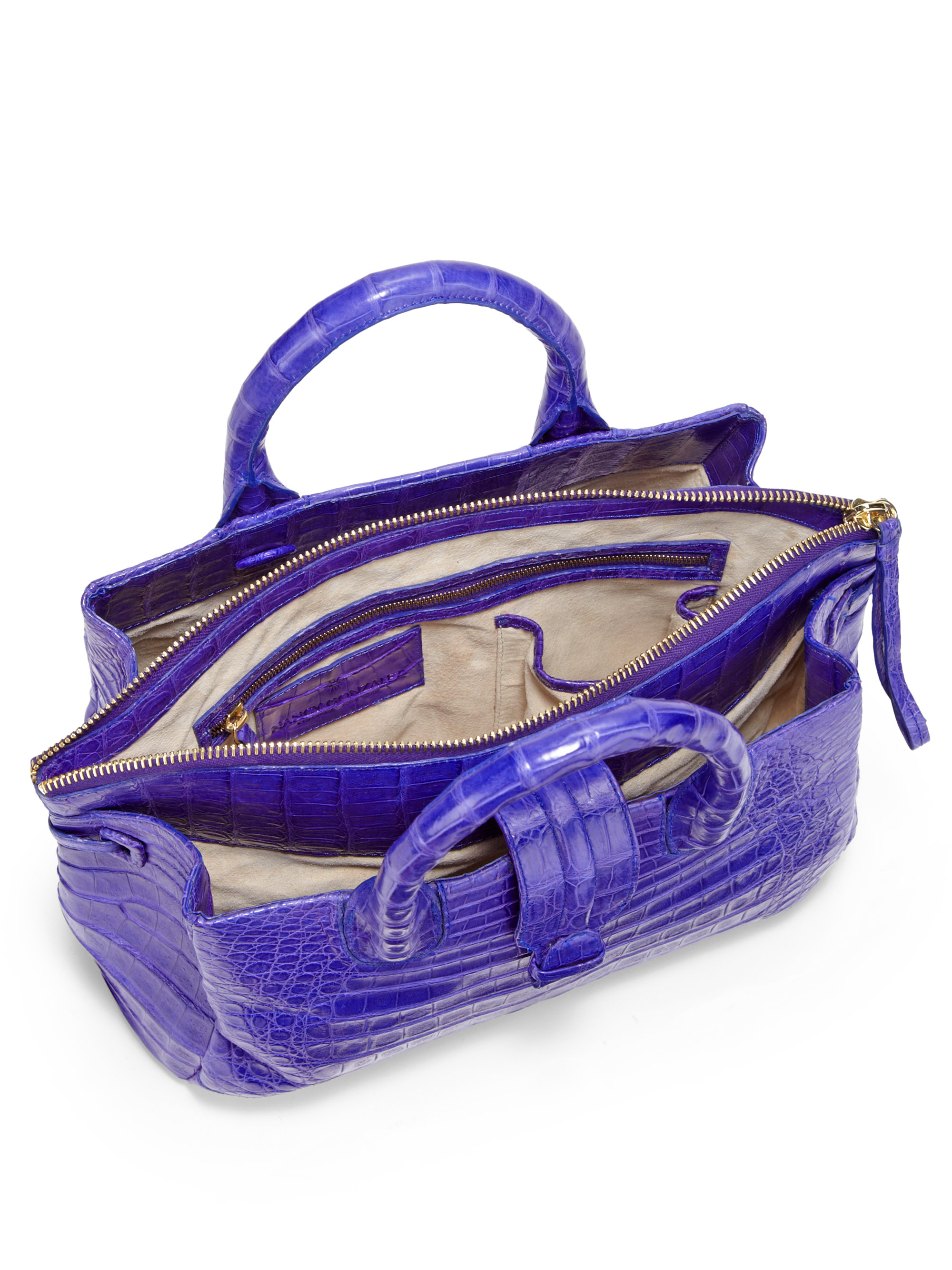prada black canvas bag - Nancy gonzalez Christina Small Crocodile Tote in Purple | Lyst