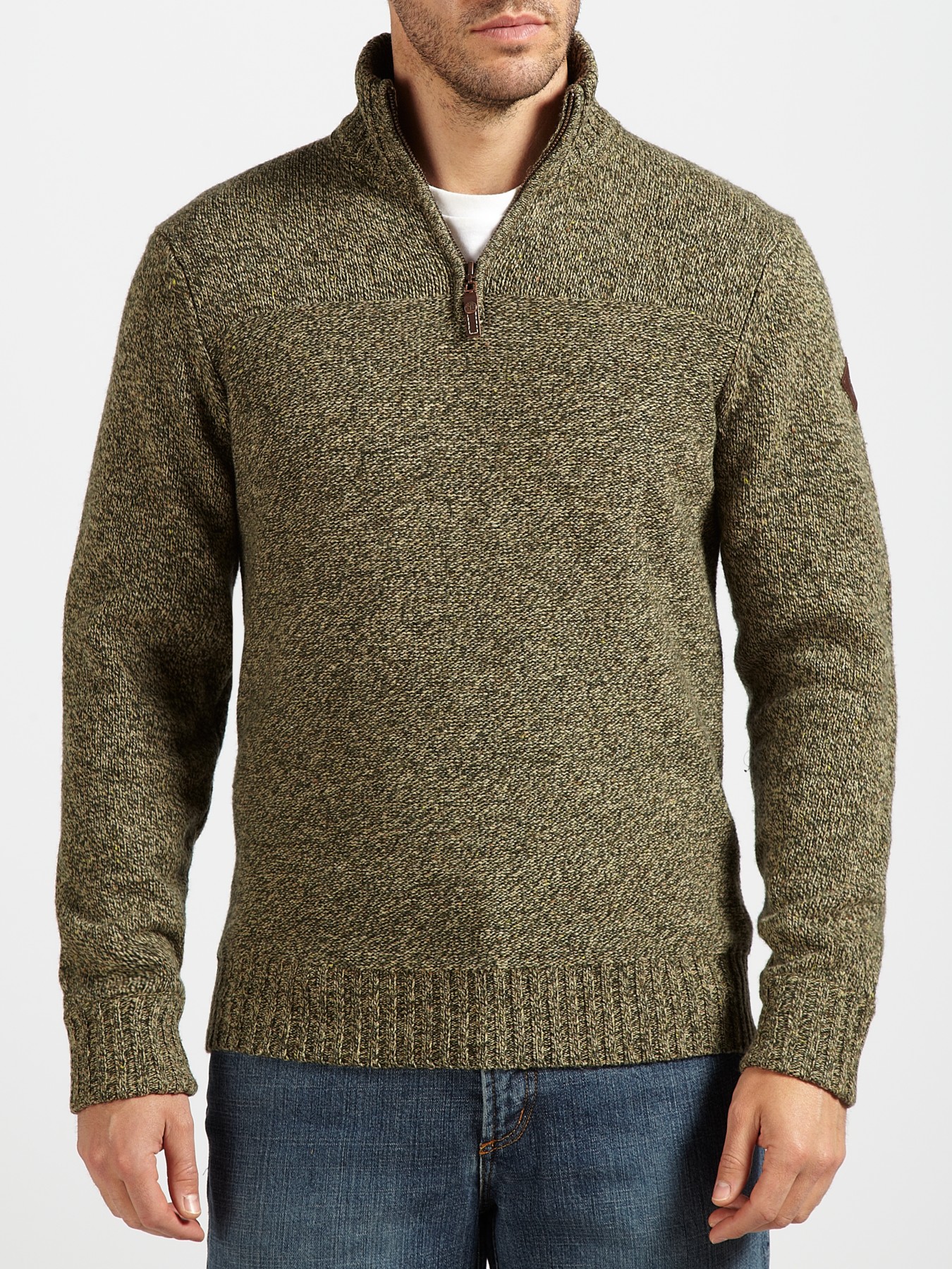 Lyst - Timberland Lambswool Donegal Half Zip Sweater in Brown for Men