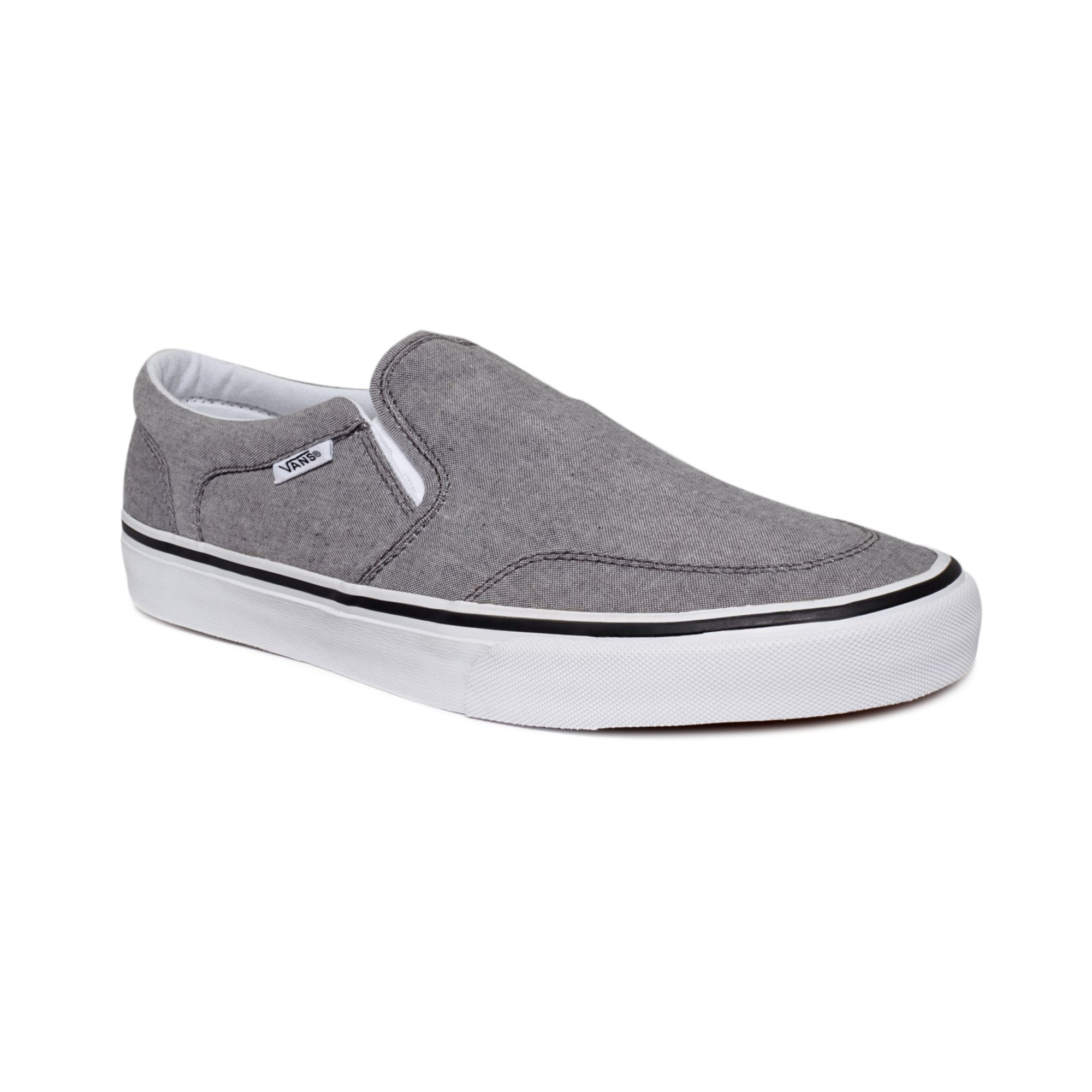 Vans Asher Slip Ons in Gray for Men (Grey/White) | Lyst