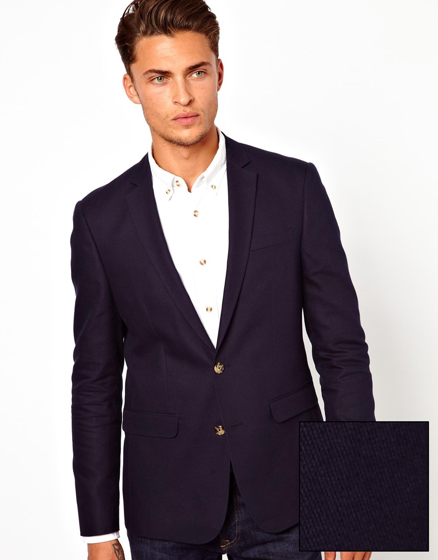 Download Lyst - Asos Slim Fit Blazer With Mock Horn Buttons in ...