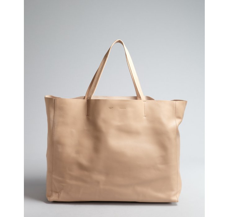 Lyst Céline Beige Leather Large Tote Bag In Natural Gallery