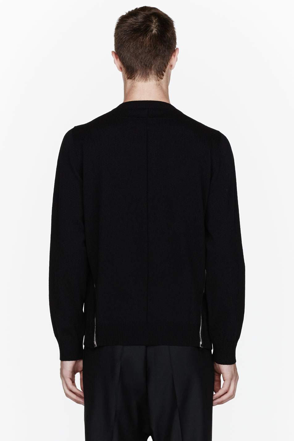 Lyst - Givenchy Black Zip_trimmed Sweater in Black for Men
