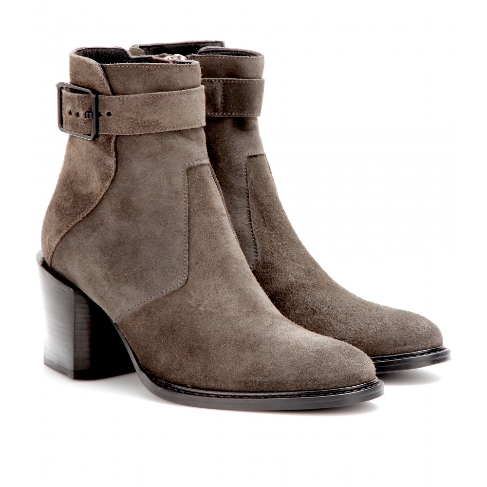 Lyst - Helmut lang Suede Ankle Boots in Brown