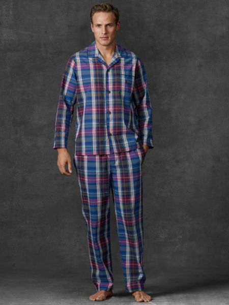 Polo Ralph Lauren Plaid Poplin Pajama Set in Blue for Men (Moss Plaid ...