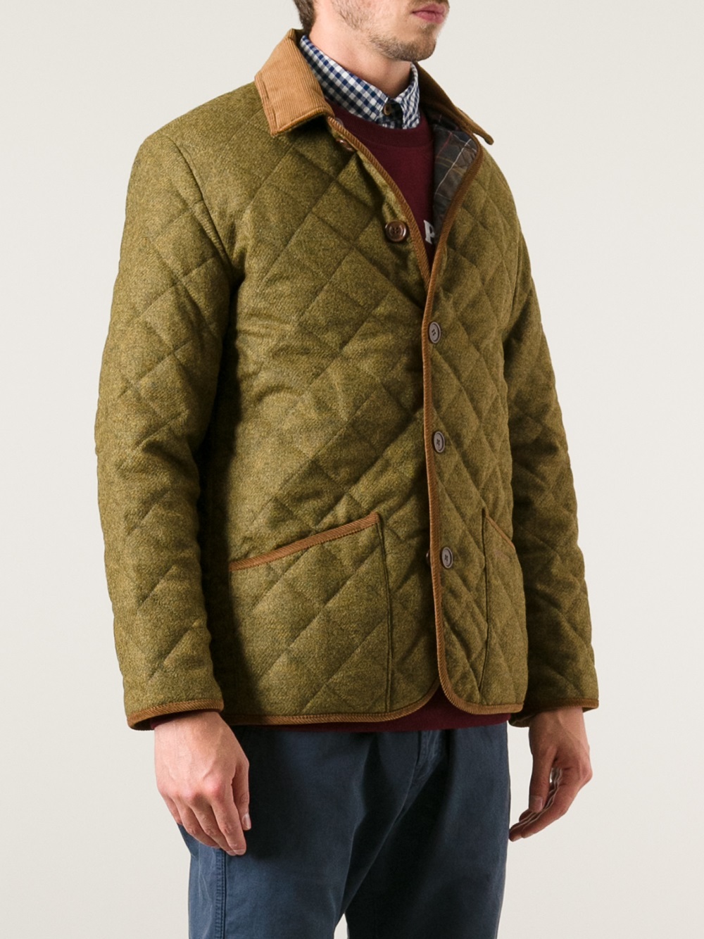Barbour Quilted Jacket in Brown (Natural) for Men - Lyst