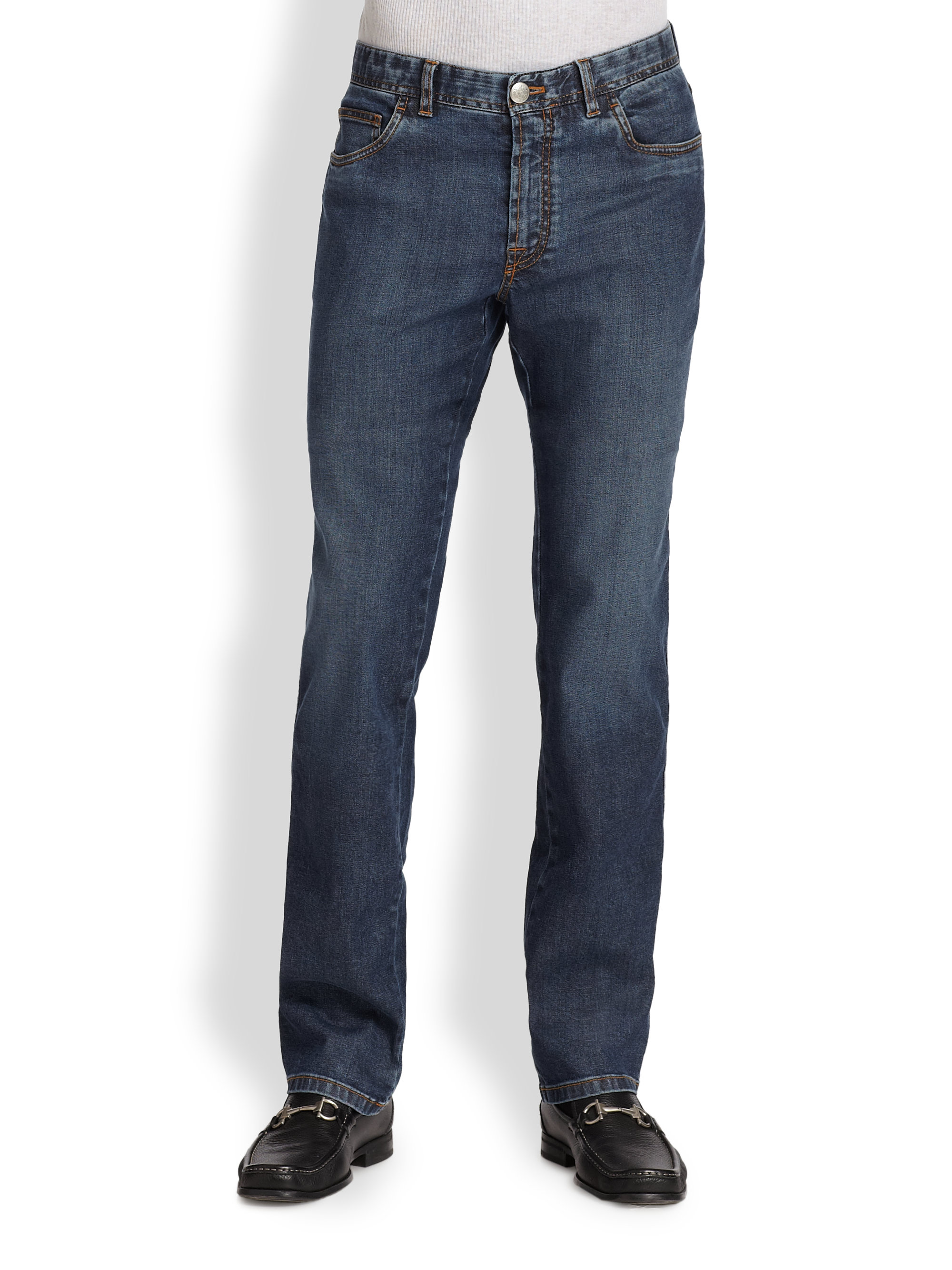 Brioni Avanti Medium-Wash Denim Jeans in Blue for Men | Lyst