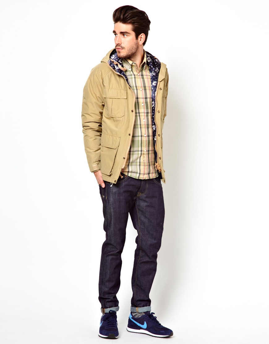 Lyst - Gant Rugger Mountain Parka with Floral Lining in Natural for Men