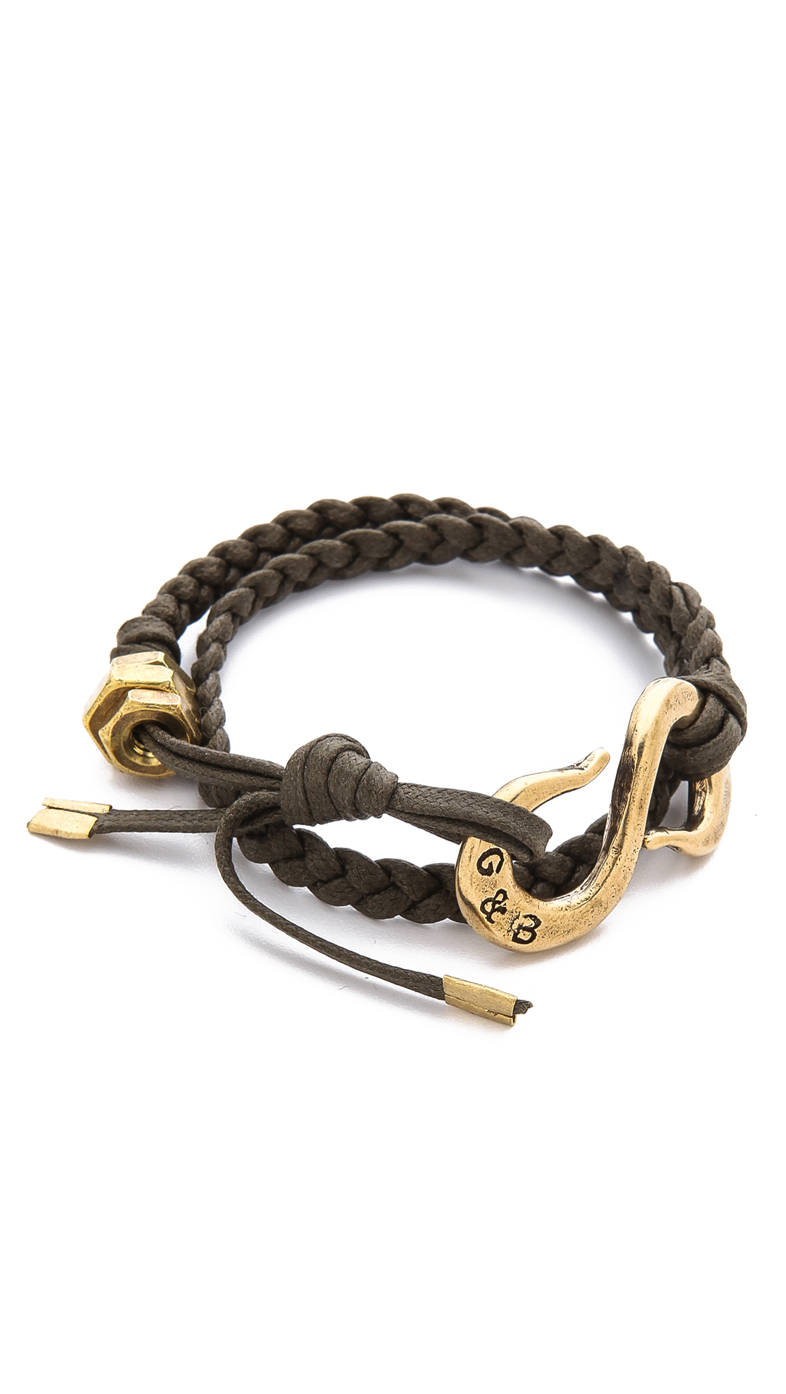 Lyst Giles Brother Braided S Hook Bracelet In Green For Men Gallery