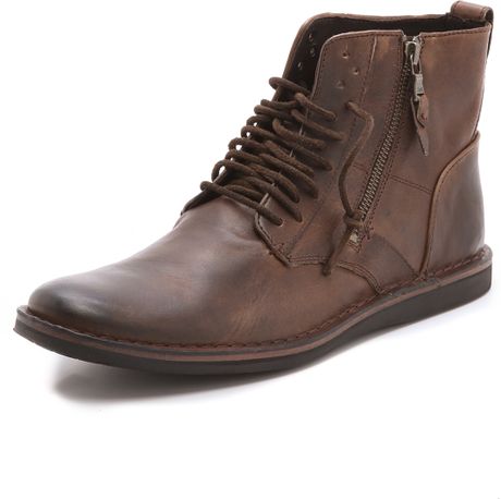 John Varvatos Barrett Side Zip Boots in Brown for Men (Mocha) | Lyst