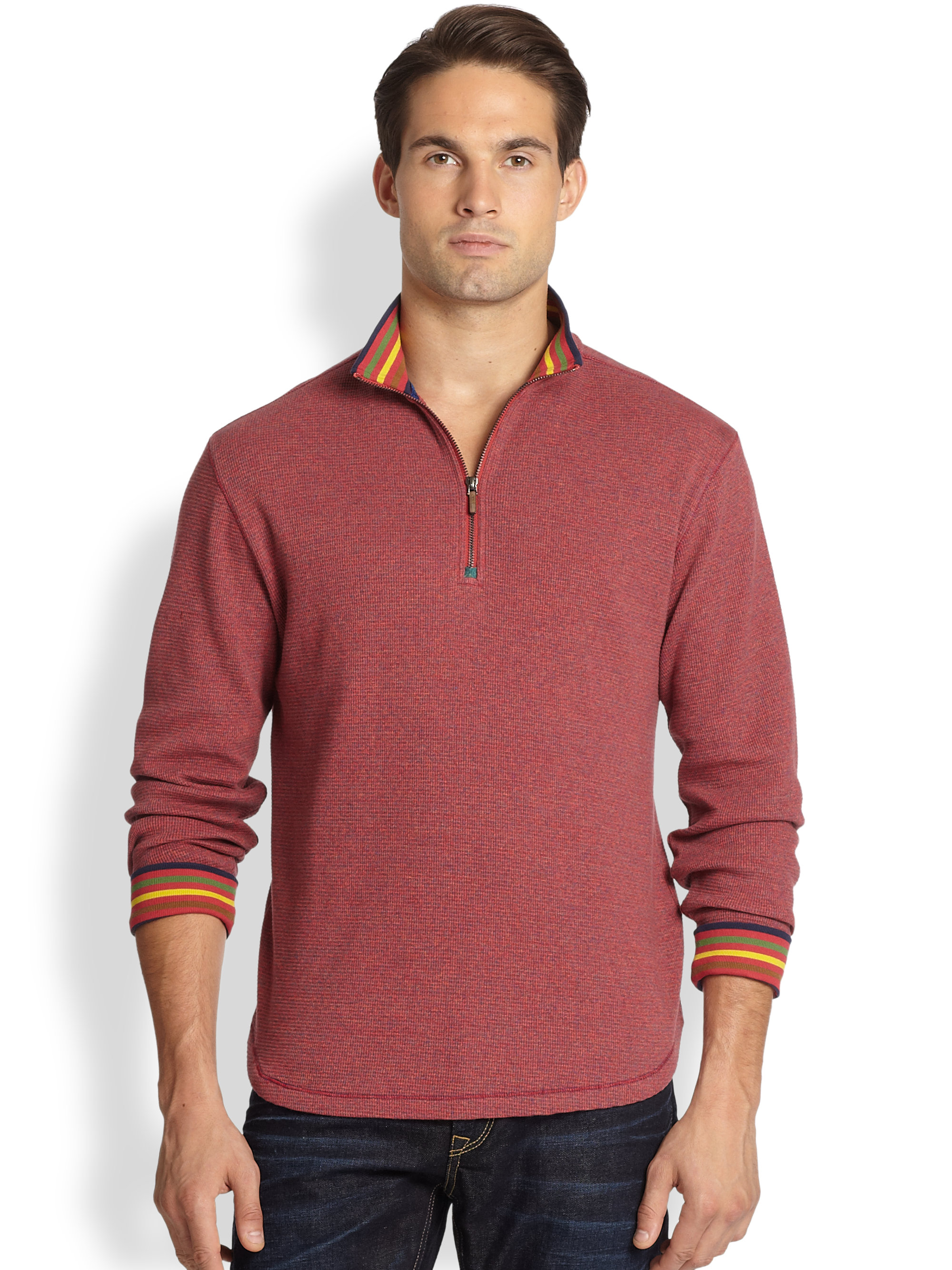 Robert Graham Eli Cotton Sweater in Red for Men | Lyst