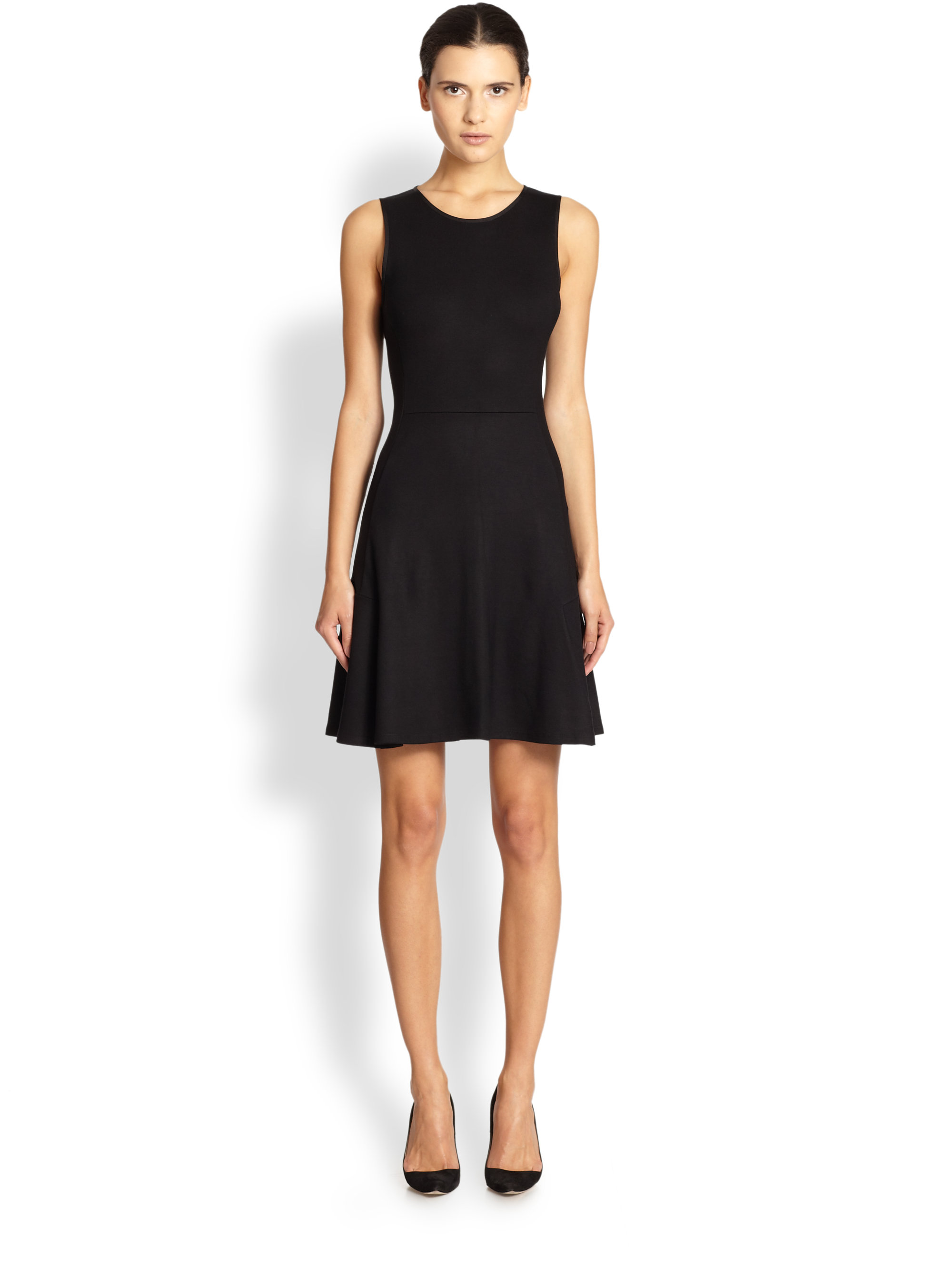 Lyst - Theory Nikay Stretch Knit Dress in Black