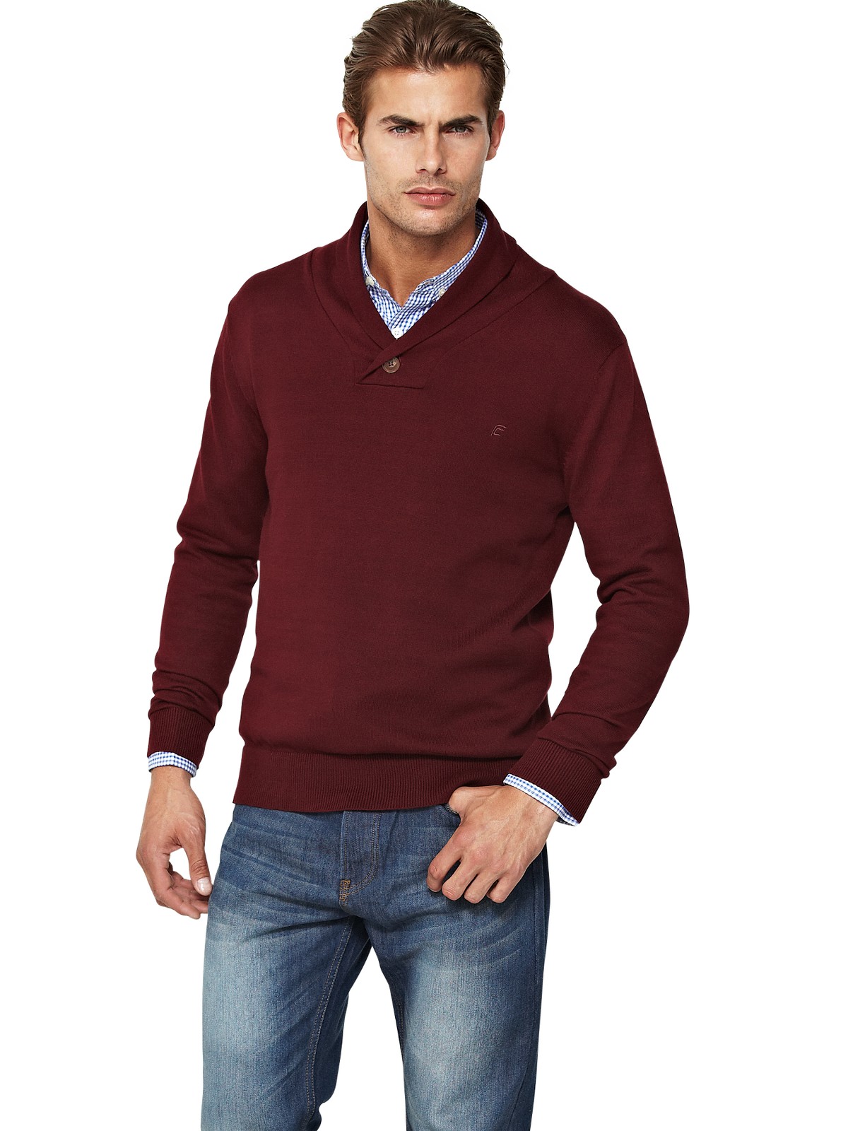 French connection French Connection Mens Shawl Neck Jumper in Red for ...