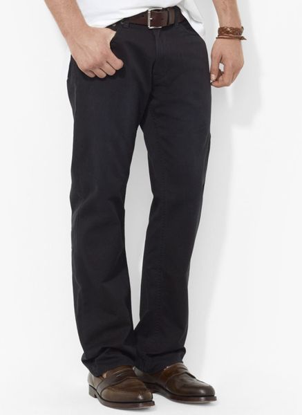 Ralph Lauren Polo Straight-Fit Five-Pocket Chino Pant in Black for Men ...