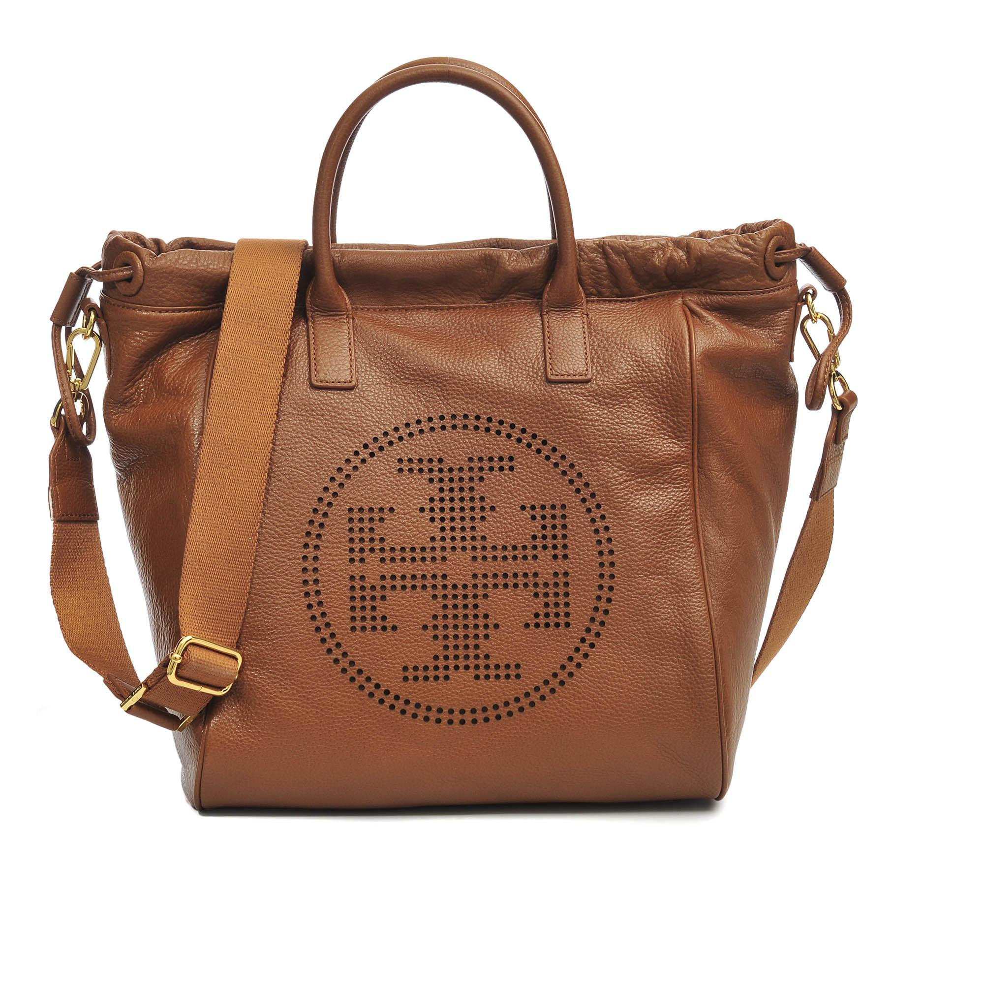 Tory Burch Perforated Logo Bag in Brown | Lyst
