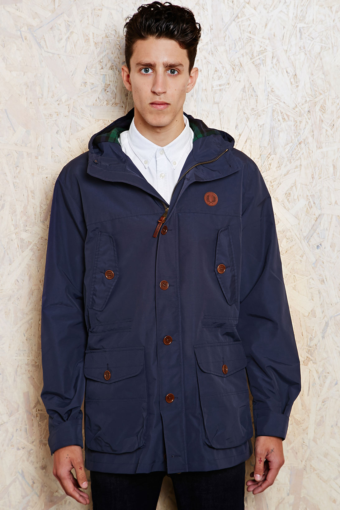 Fred Perry Mountain Parka in Dark Carbon in Blue for Men | Lyst