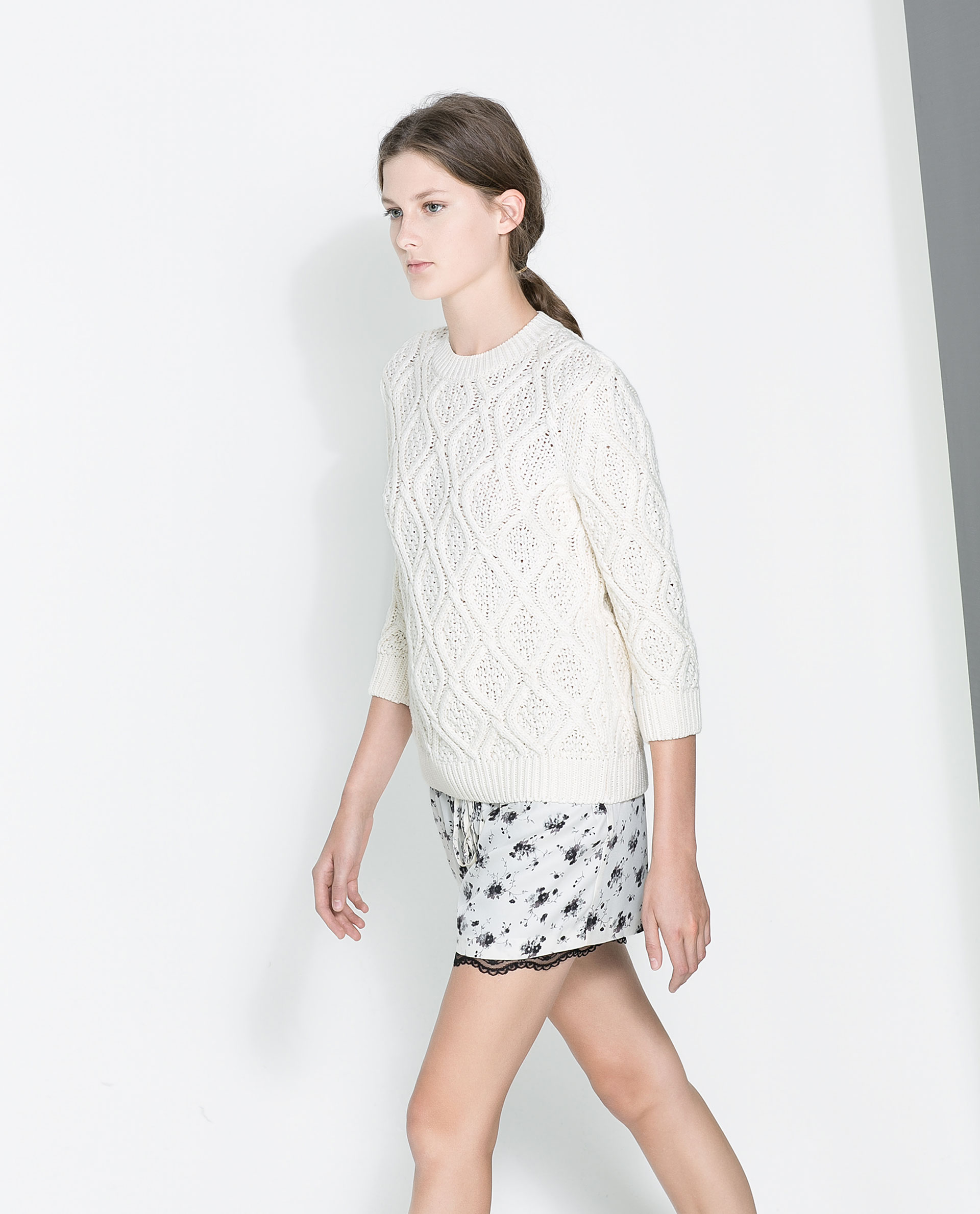 zara cable sweater