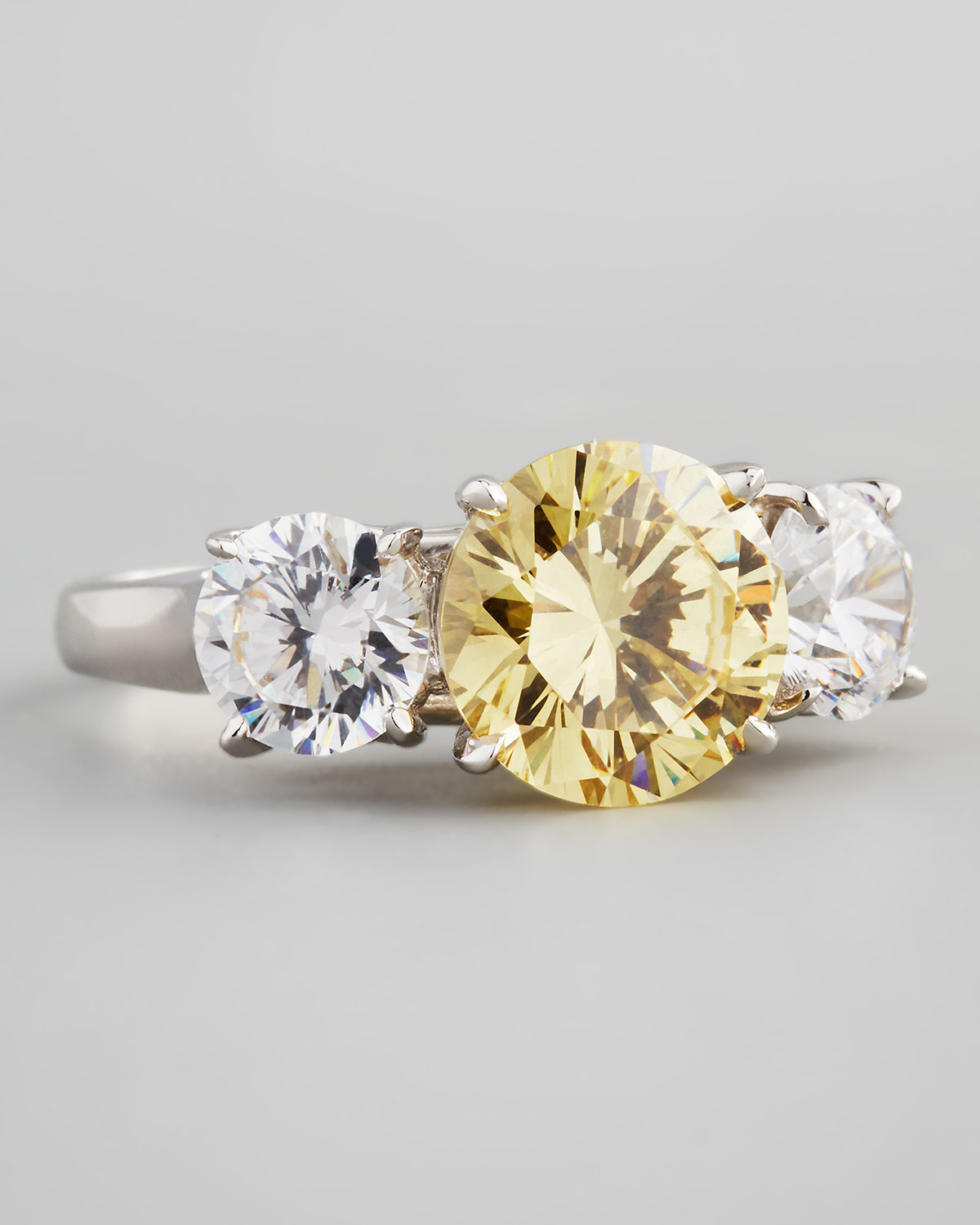 Lyst Fantasia By Deserio Triplestone Cubic Zirconia Ring in White