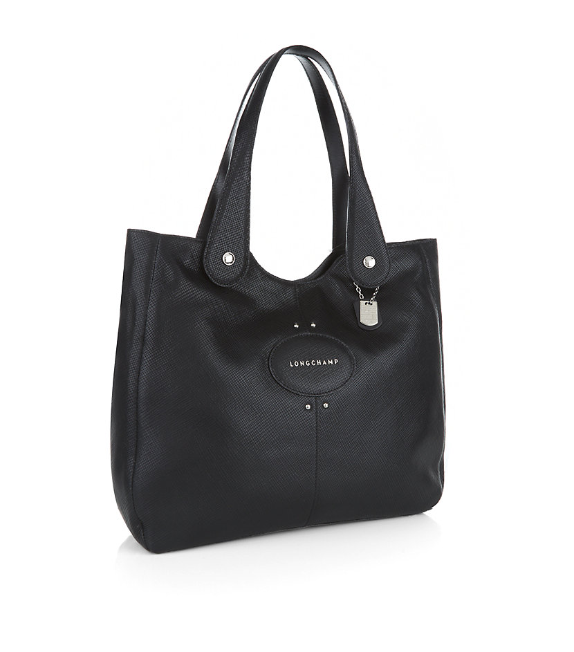 Longchamp Quadri Leather Shoulder Bag in Black | Lyst