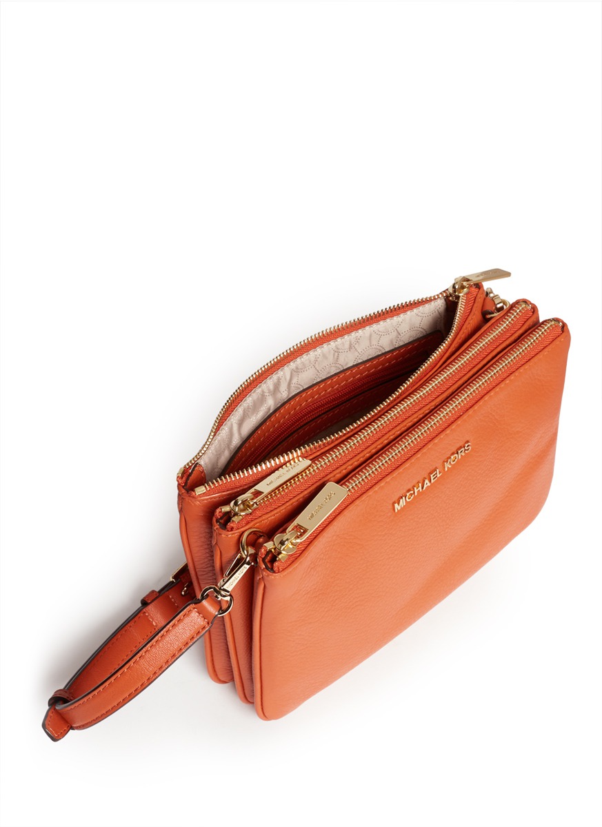 michael kors orange leather purse