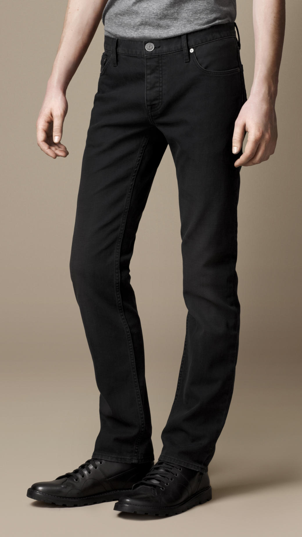 Lyst - Burberry Steadman Black Sanded Slim Fit Jeans in Black for Men