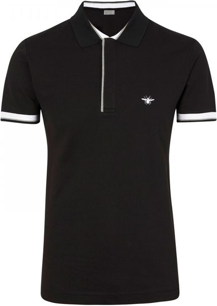 Dior Homme Piqué Cotton Polo Shirt in Black for Men | Lyst