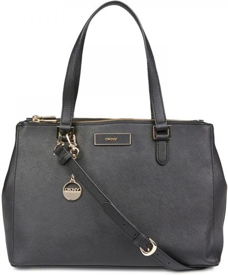 Dkny Saffiano Leather Tote in Black | Lyst