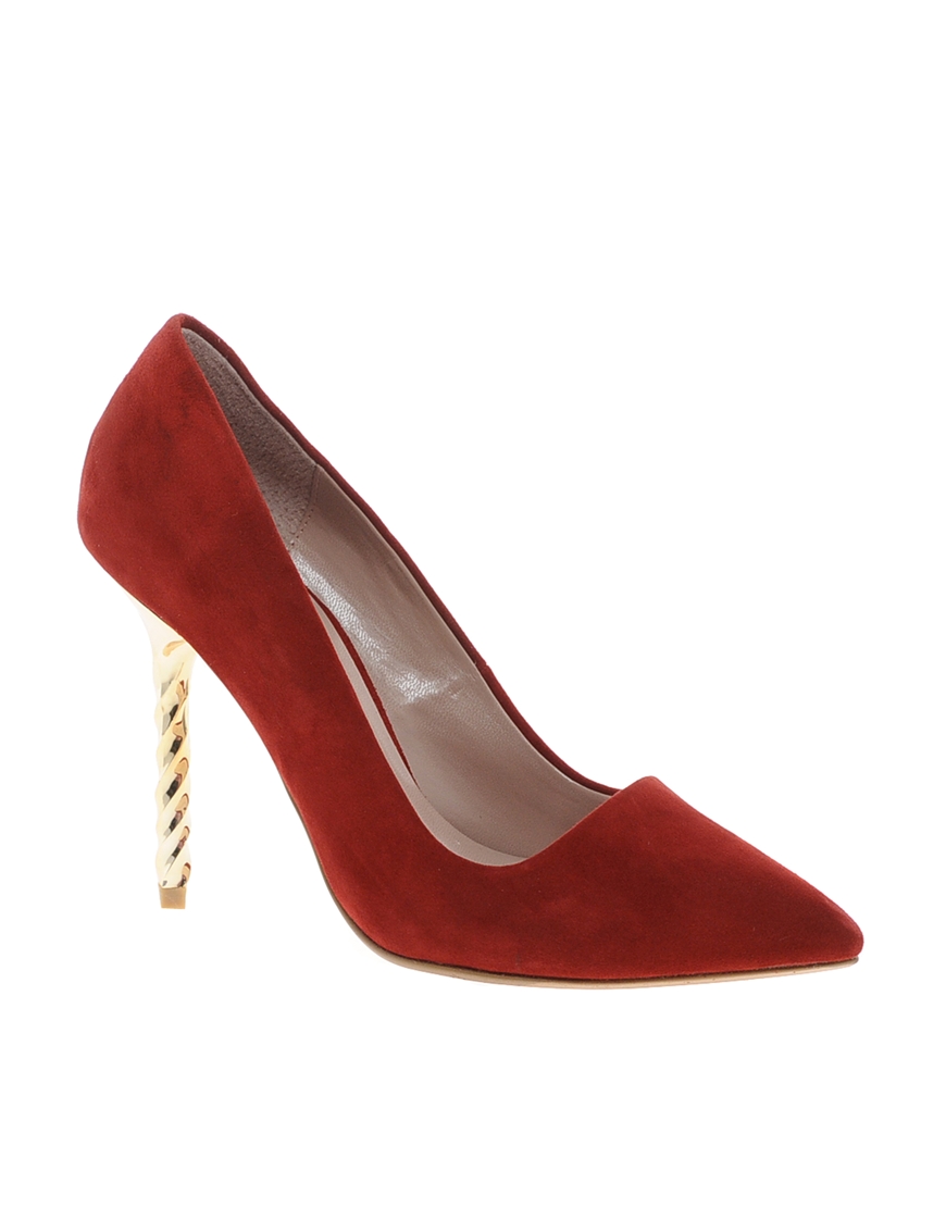 Lyst - Dune Blazing Red Suede Pointed Court Shoes in Red