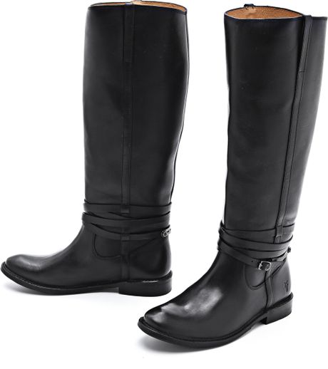 Frye Shirley Tall Riding Boots in Black | Lyst