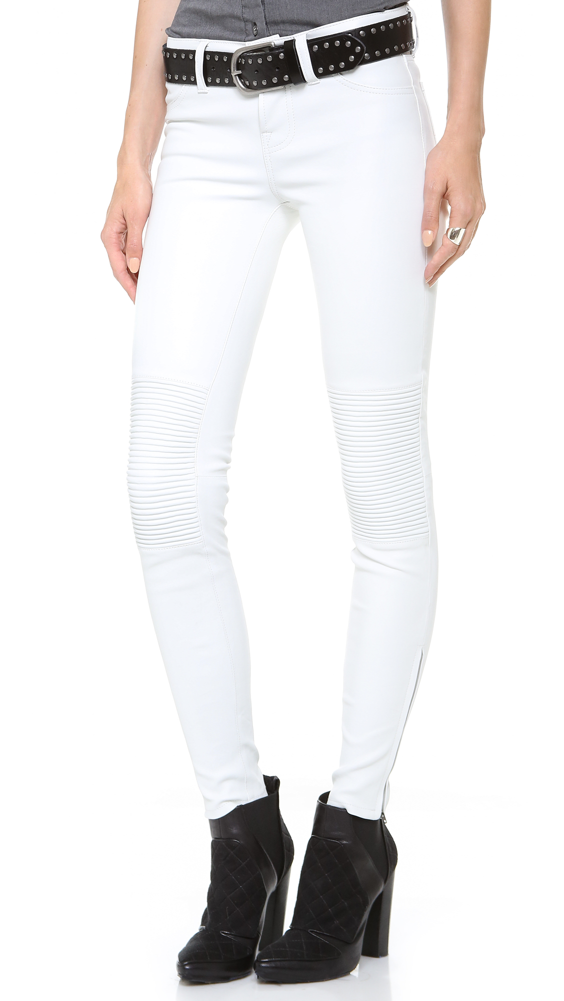 leather pants white