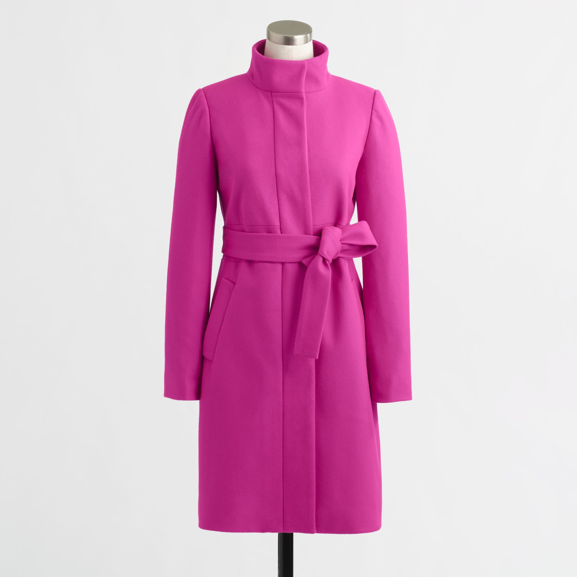 J.crew Factory Belted Woolcashmere Funnel Coat in Purple Lyst