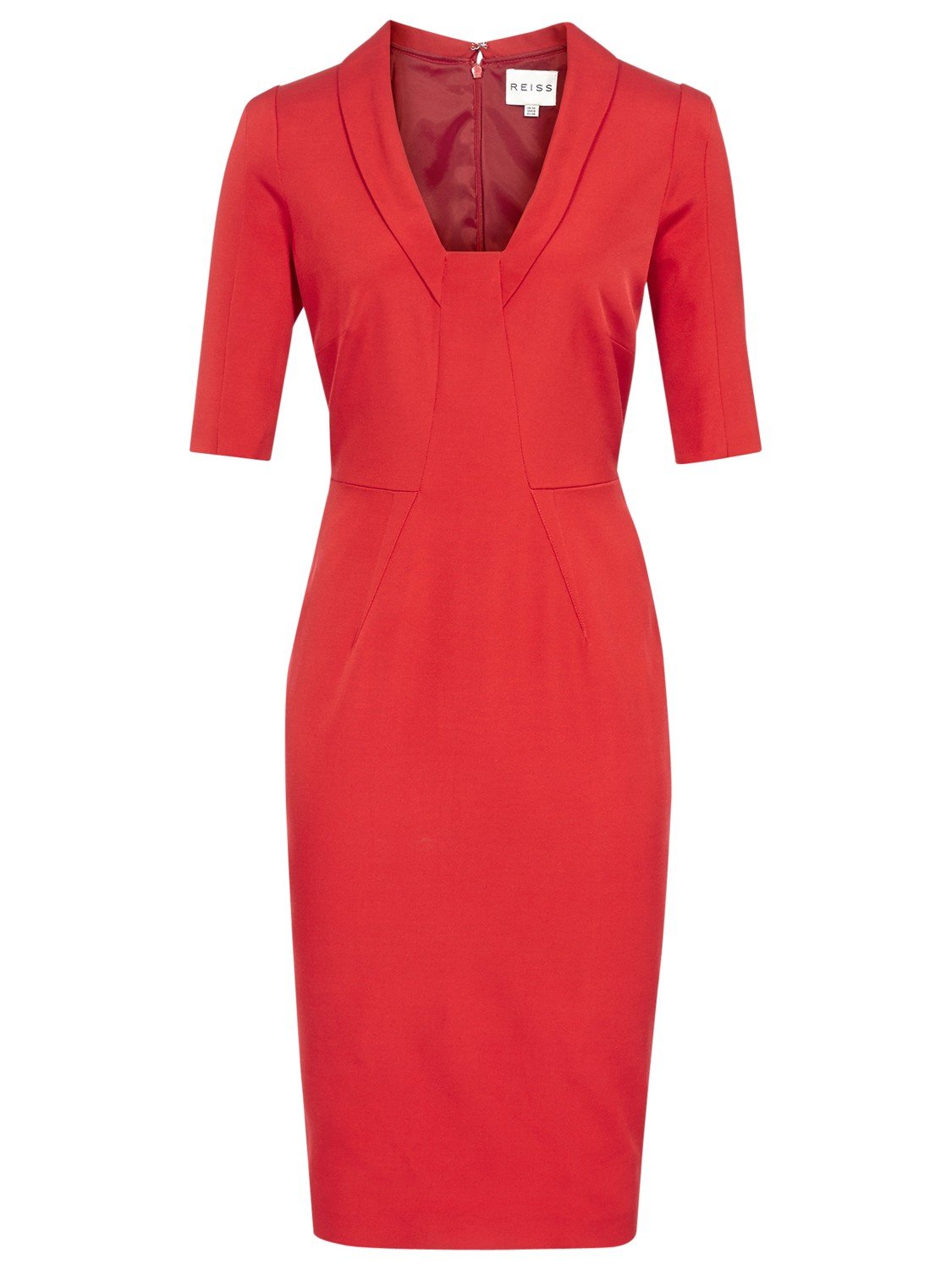 Reiss Angel Fitted Panel Dress in Red (Bordeaux) | Lyst