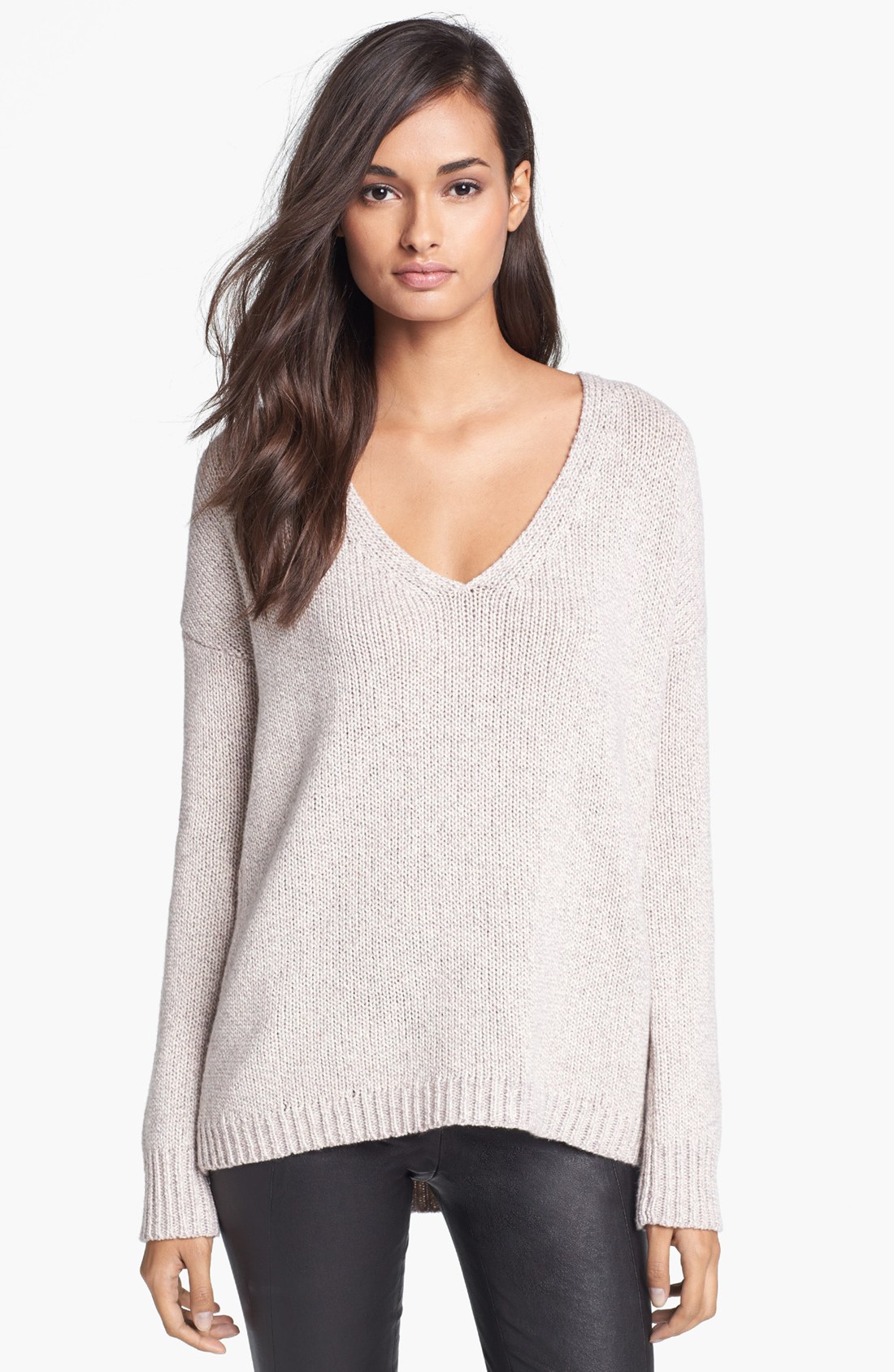 Theory Castra Oversized Sweater in Beige (Heather Light Peach) | Lyst