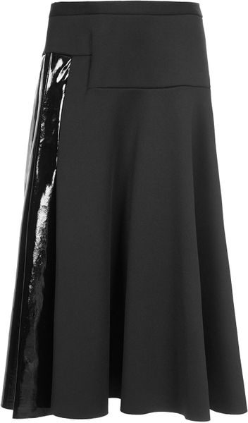 Topshop Neoprene Midi Skirt By Unique in Black | Lyst