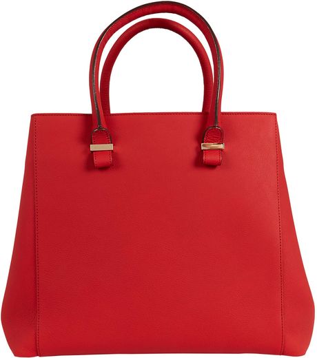 Victoria Beckham Red Liberty Leather Tote Bag in Red | Lyst
